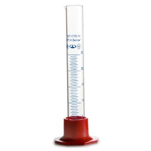 Measuring cylinder on flat/stand 25ml